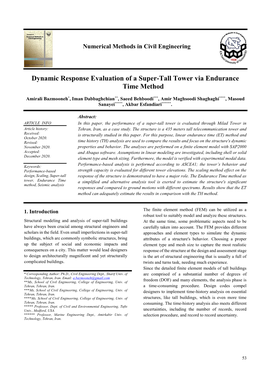 Dynamic Response Evaluation of a Super-Tall Tower Via Endurance Time Method