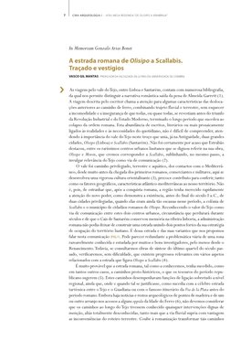 A Estrada Romana De Olisipo a Scallabis. Traçado E Vestígios Vasco Gil Mantas Professor Da Faculdade De Letras Da Universidade De Coimbra