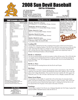 2008 Sun Devil Baseball