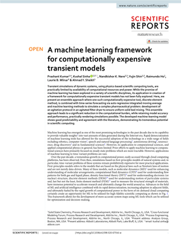 A Machine Learning Framework for Computationally Expensive Transient Models Prashant Kumar1,4, Kushal Sinha 2,3*, Nandkishor K