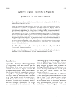 Patterns of Plant Diversity in Uganda