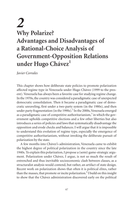 Advantages and Disadvantages of a Rational-Choice Analysis of Government-Opposition Relations Under Hugo Chávez 1