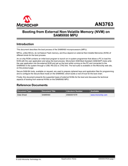 Booting from External Non-Volatile Memory (NVM) on SAM9X60 MPU