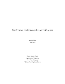 The Syntax of Georgian Relative Clauses