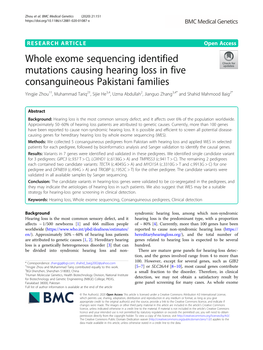 Whole Exome Sequencing Identified Mutations