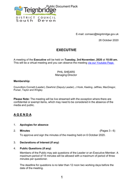 (Public Pack)Agenda Document for Executive, 03/11/2020 10:00