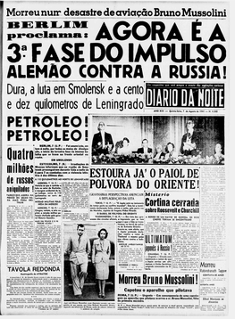 Milhões 6 7 Os Combates Com a Violência Idên- Nistro Das Keloçúcs Exteriores, Para Sr, Osvaldo Aranha E Senhora Tica Á Dos Últimos Dias