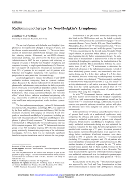 Radioimmunotherapy for Non-Hodgkin's Lymphoma