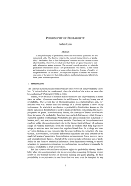 Philosophy of Probability