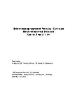 Bodenmessprogramm Freistaat Sachsen Bodenmessnetz Zwickau Raster 1 Km X 1 Km