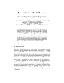 Re-Identification with RGB-D Sensors