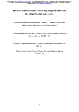 Structure of the Chromatin Remodelling Enzyme Chd1 Bound to a Ubiquitinylated Nucleosome