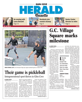 GLEN COVE ______Gazette an Evening with Residents Join Senior Center Laura Benanti Coastal Cleanup Director to Retire Page 15 Page 9 Page 5 VOL