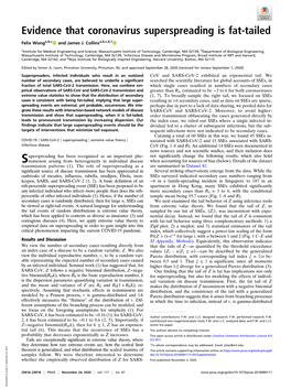 Evidence That Coronavirus Superspreading Is Fat-Tailed