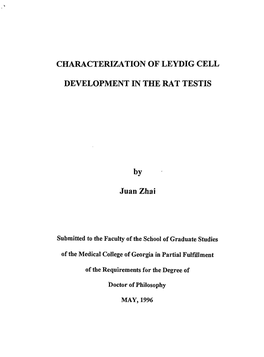 Characterization of Leydig Cell Development in Thera T Testis