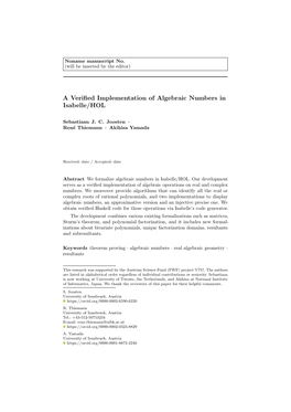 A Verified Implementation of Algebraic Numbers in Isabelle/HOL