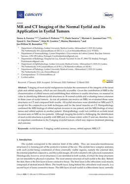 MR and CT Imaging of the Normal Eyelid and Its Application in Eyelid Tumors