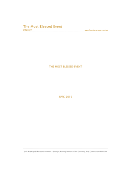 The Most Blessed Event Booklet