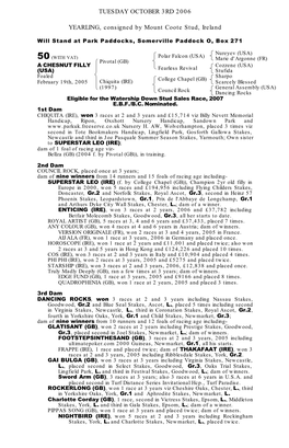 Tattersalls October Yearling Sales