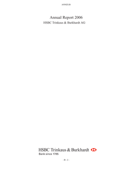 HSBC Trinkaus & Burkhardt 2006 Annual Report