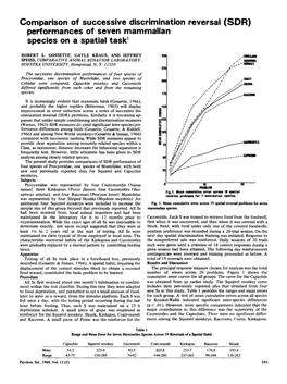 (SDR) Performances of Seven Mammalian Species on a Spatial Taskl