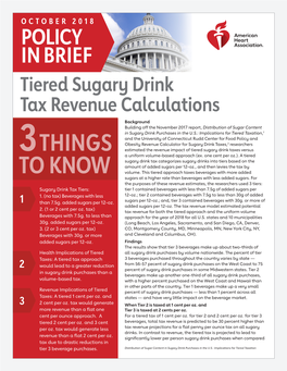 Tiered Sugary Drink Tax Revenue Calculations- Brief