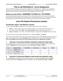 Lab Worksheet #8