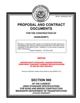 Proposal and Contract Documents