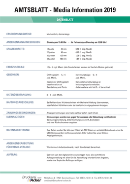 AMTSBLATT - Media Information 2019