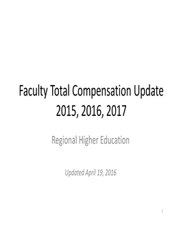 Faculty Total Compensation Update 2015, 2016, 2017