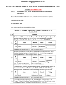 State Expert Appraisal Committee (SEAC) Kerala