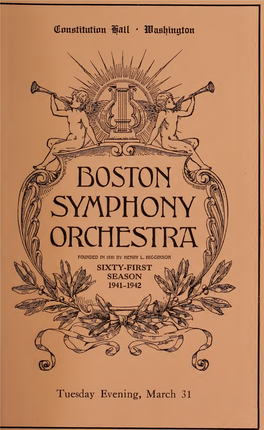 Boston Symphony Orchestra Concert Programs, Season 61,1941