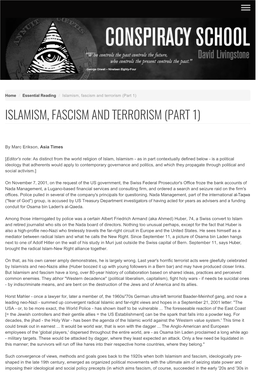 Islamism, Fascism and Terrorism (Part 1)