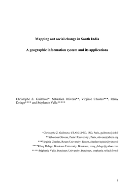 Mapping out Social Change in South India a Geographic Information