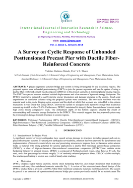 A Survey on Cyclic Response of Unbonded Posttensioned Precast Pier with Ductile Fiber- Reinforced Concrete