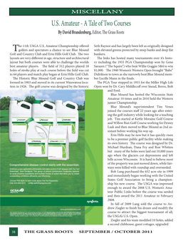 U.S. Amateur - a Tale of Two Courses by David Brandenburg, Editor, the Grass Roots