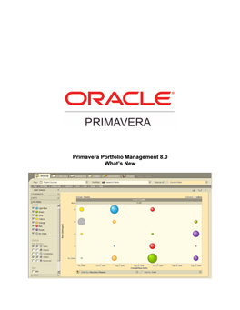 Primavera Portfolio Management 8.0 What's