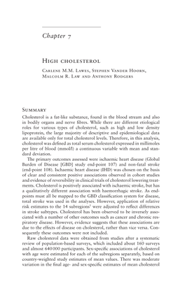 Chapter 7 High CHOLESTEROL