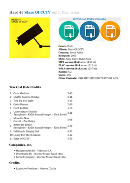 Hard-Fi Stars of CCTV Mp3, Flac, Wma