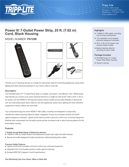 7-Outlet Power Strip, 25 Ft