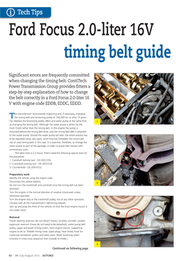 Ford Focus 2.0-Liter 16V Timing Belt Guide