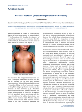 Neonatal Mastauxe (Breast Enlargement of the Newborn)