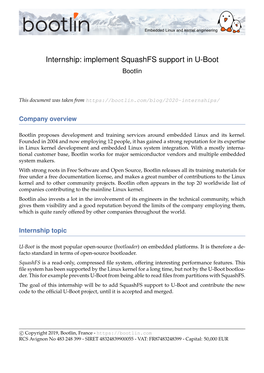 Support the Squashfs Filesystem in U-Boot