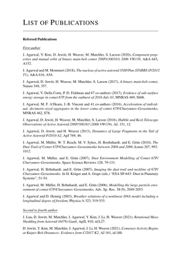 List of Publications