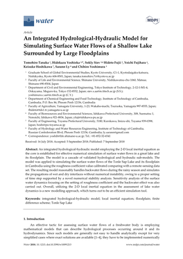 An Integrated Hydrological-Hydraulic Model for Simulating Surface Water Flows of a Shallow Lake Surrounded by Large Floodplains