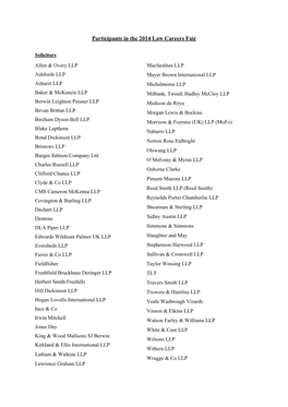 Participants in the 2014 Law Careers Fair