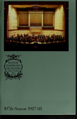 Boston Symphony Orchestra Concert Programs, Season 107, 1987-1988