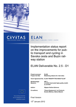 Implementation Status Report on the Improvements for Public Transport and Cycling