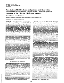 Subassembly of the Herpes Simplex Virus 1 Helicase-Primase Composed of the UL5 and UL52 Gene Products