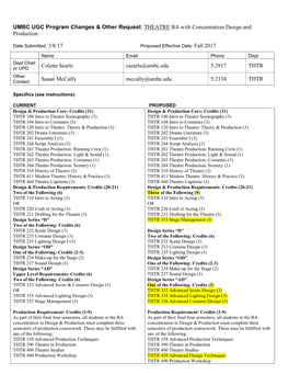 Change in Existing Course